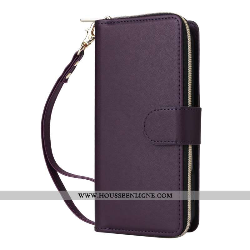 Housse iPhone 17 Portefeuille 9 Porte-Cartes et Lanière