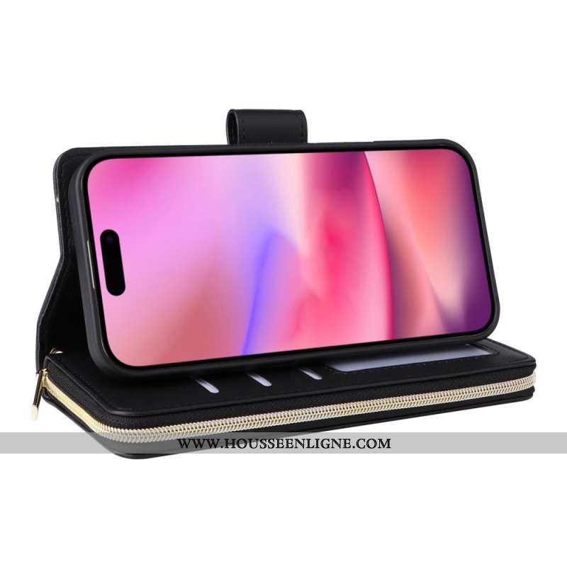 Housse iPhone 17 Portefeuille 9 Porte-Cartes et Lanière