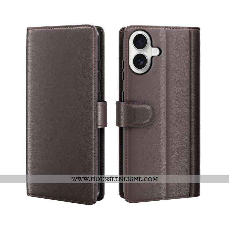Housse iPhone 17 Portefeuille Cuir Véritable