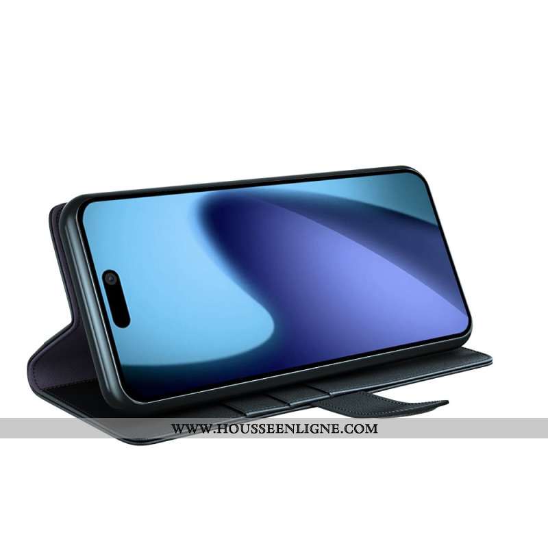 Housse iPhone 17 Portefeuille Cuir Véritable