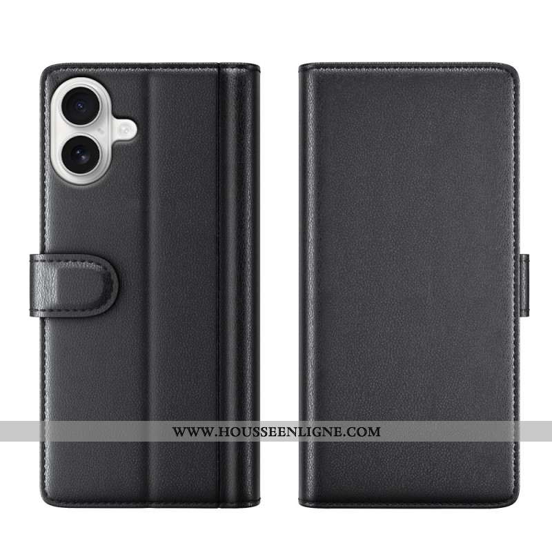 Housse iPhone 17 Portefeuille Cuir Véritable