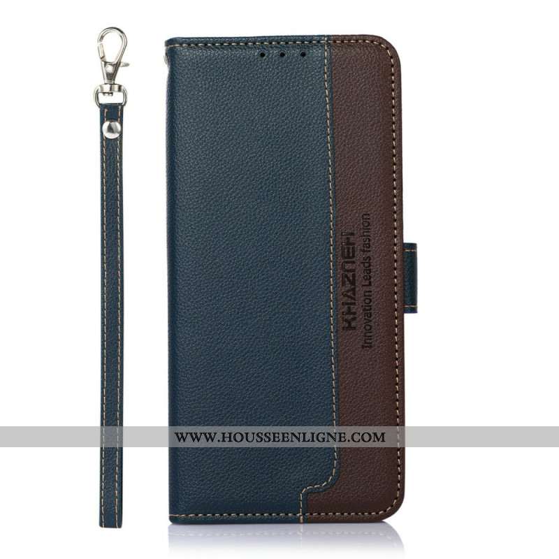 Housse iPhone 17 Portefeuille RFID Bicolore KHAZNEH