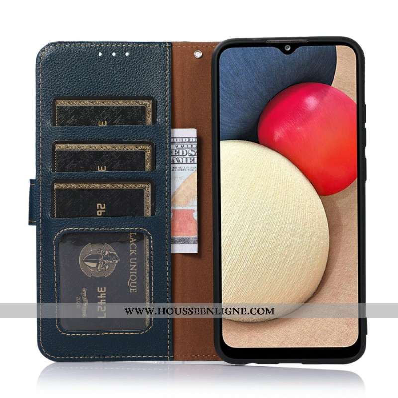 Housse iPhone 17 Portefeuille RFID Bicolore KHAZNEH