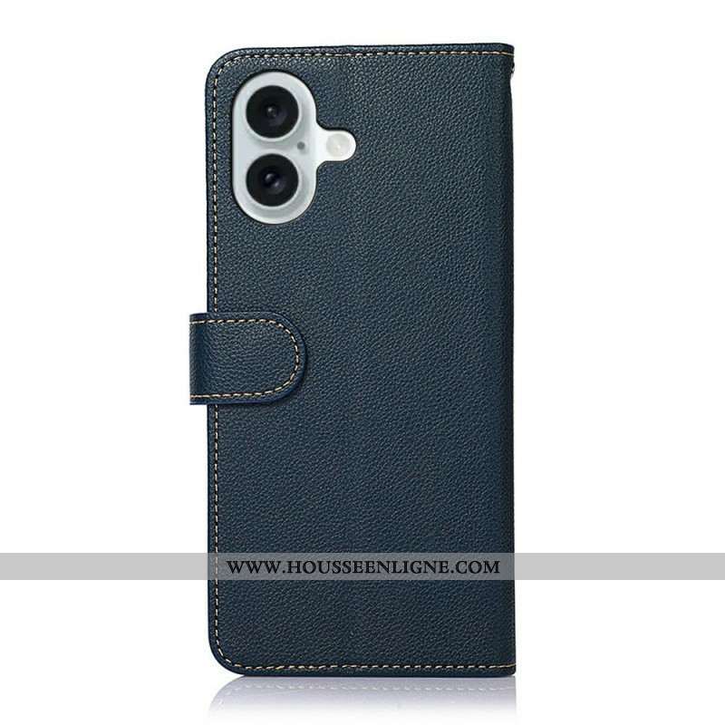 Housse iPhone 17 Portefeuille RFID Bicolore KHAZNEH