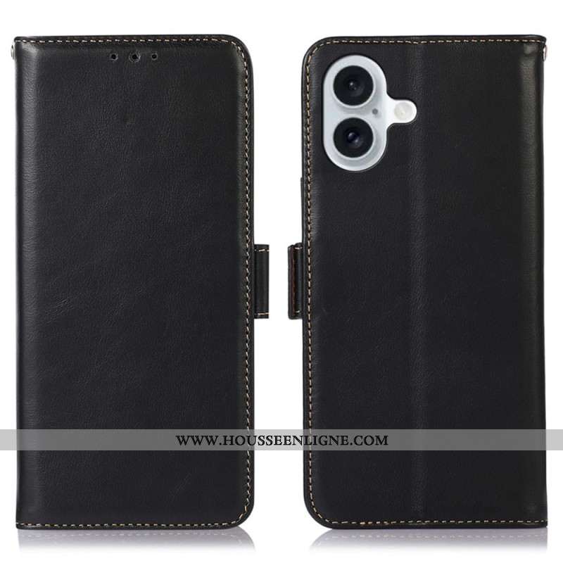 Housse iPhone 17 Portefeuille RFID Cuir Premium ABEEL