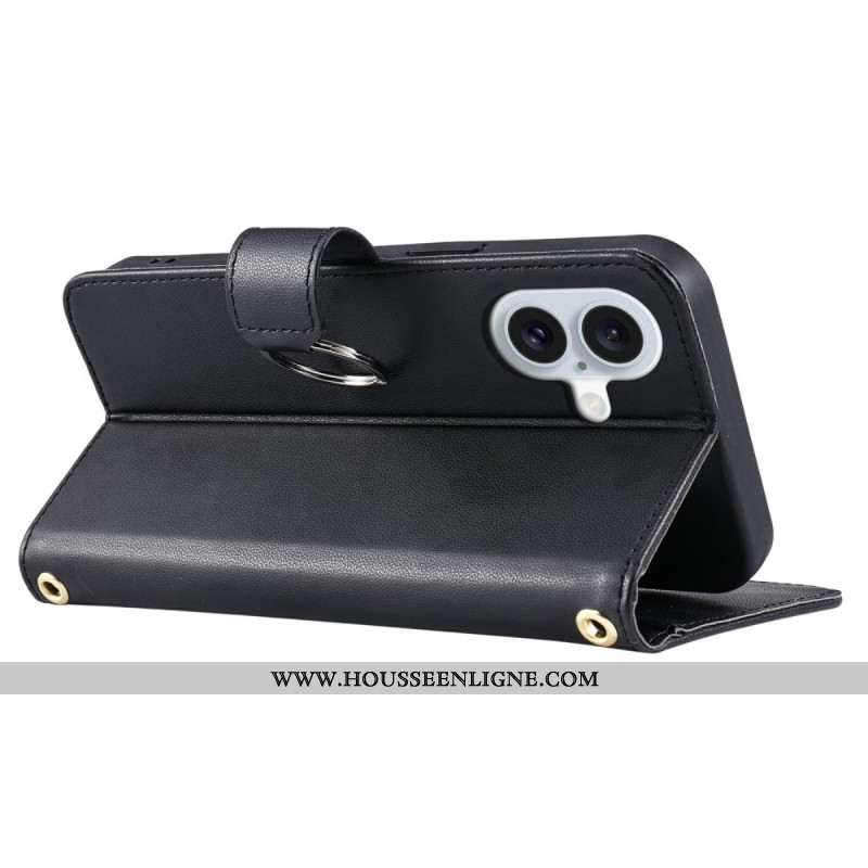 Housse iPhone 17 Premium Design avec Lanière et Bandoulière