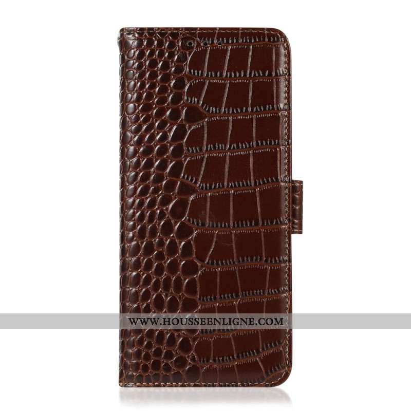Housse iPhone 17 Pro Cuir Texture Crocodile