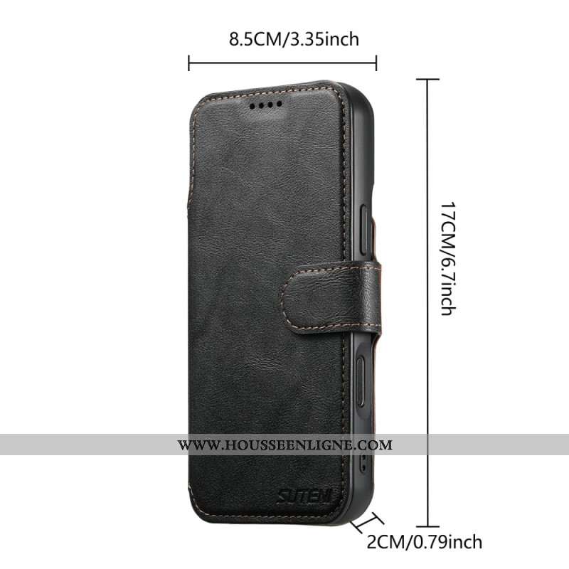 Housse iPhone 17 Pro Magnétique avec Coque Détachable Rétro