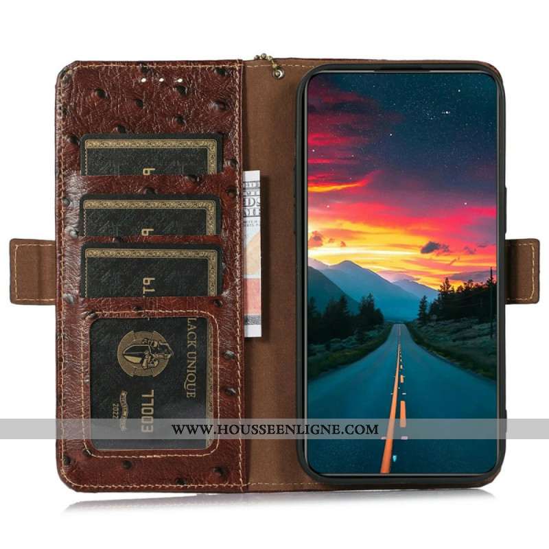 Housse iPhone 17 Pro Max Bocage RFID Texture Autruche