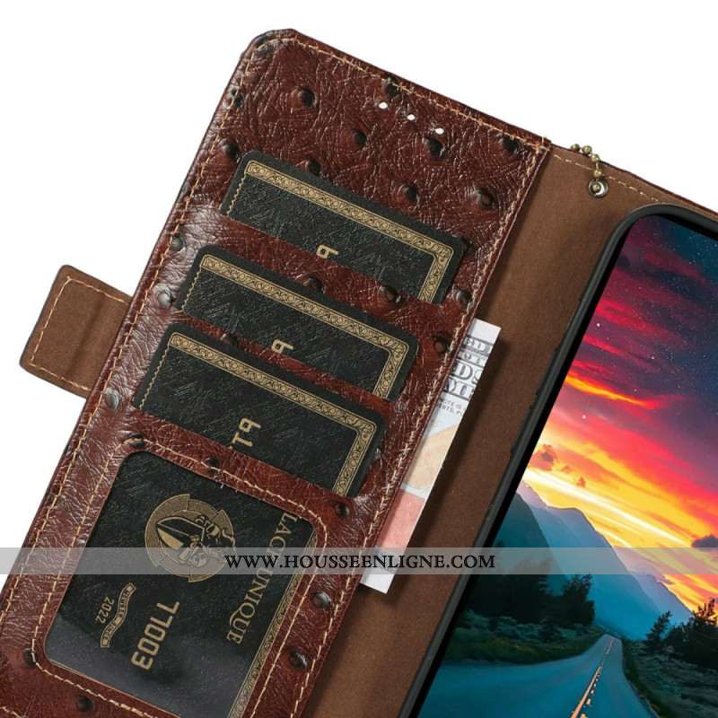 Housse iPhone 17 Pro Max Bocage RFID Texture Autruche