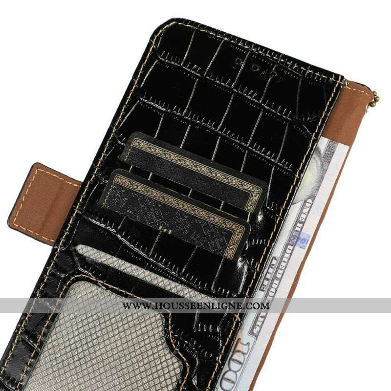 Housse iPhone 17 Pro Max Cuir Texture Crocodile