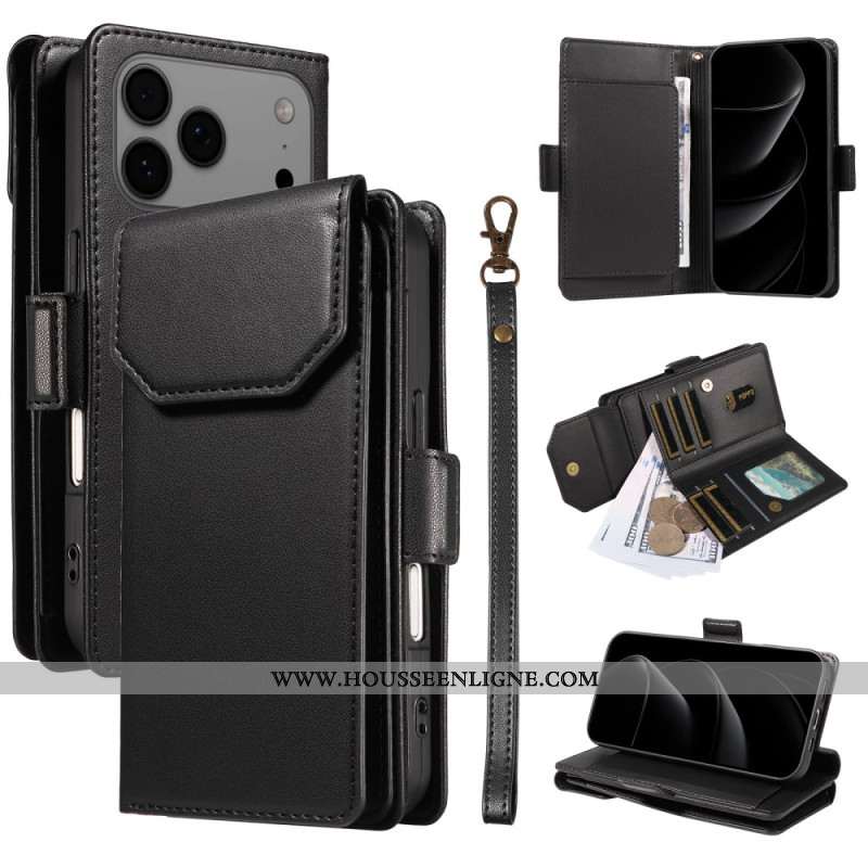 Housse iPhone 17 Pro Max Multi-Cartes à Lanière