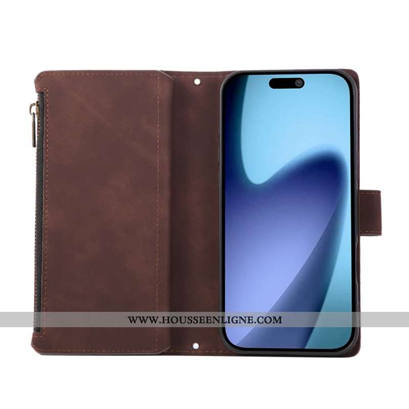 Housse iPhone 17 Pro Max Portefeuille Effet daim