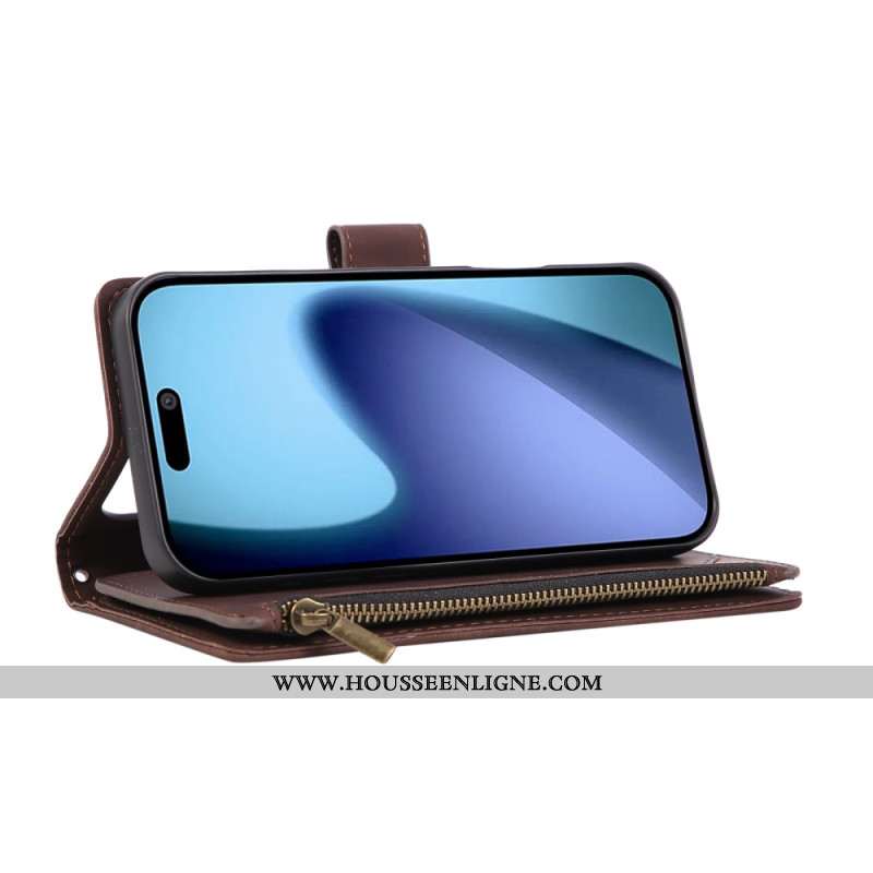 Housse iPhone 17 Pro Max Portefeuille Effet daim