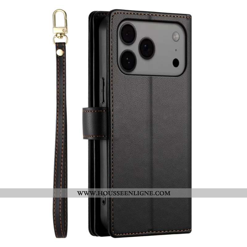 Housse iPhone 17 Pro Max Portefeuille avec Poche Zippée