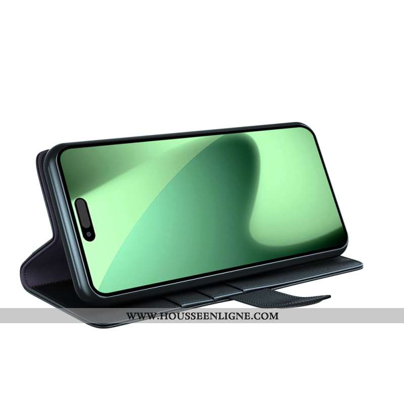 Housse iPhone 17 Pro Portefeuille Cuir Véritable