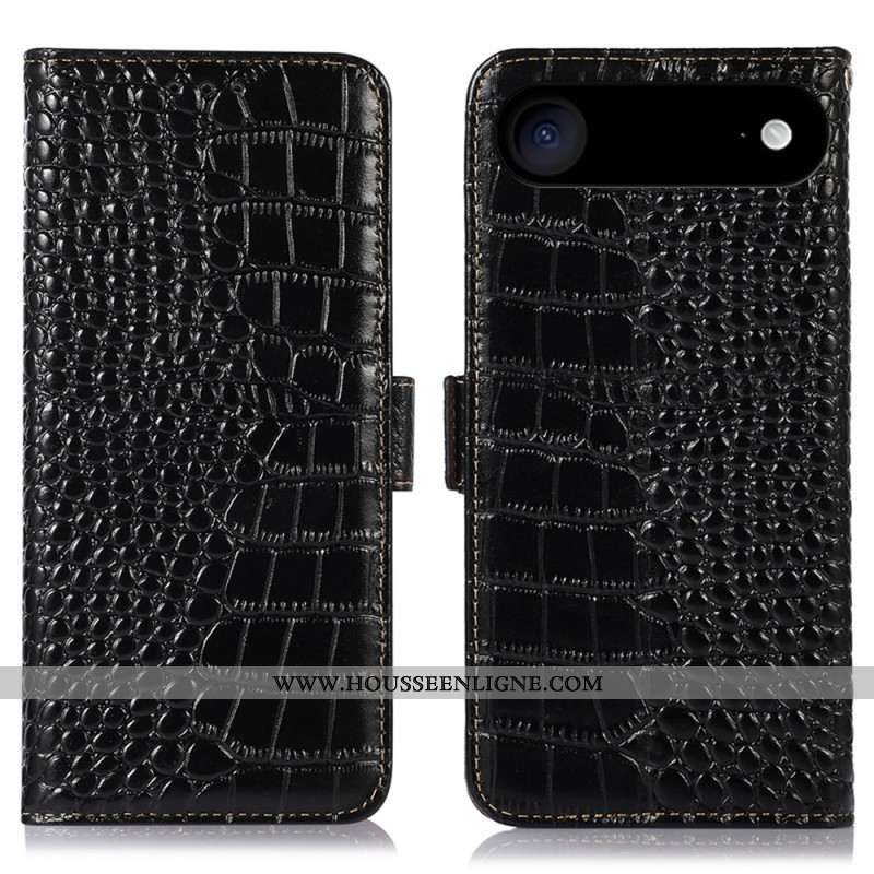 Housse iPhone Air Cuir Texture Crocodile