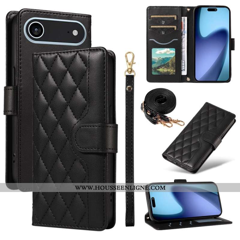 Housse iPhone Air Matelassée avec Lanière et Bandoulière