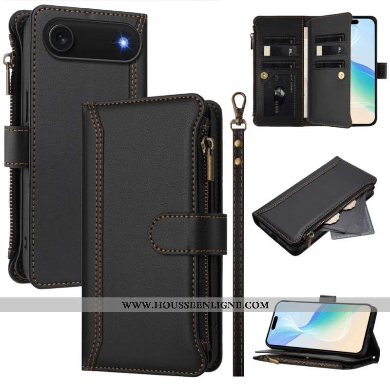 Housse iPhone Air Portefeuille 9 Porte-Cartes et Lanière