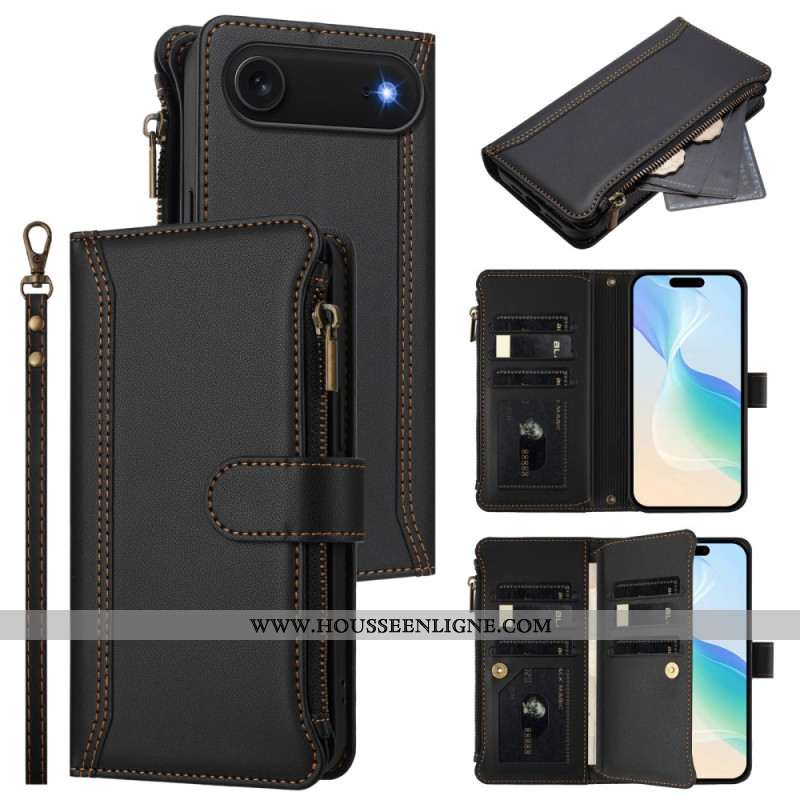 Housse iPhone Air Portefeuille 9 Porte-Cartes et Lanière