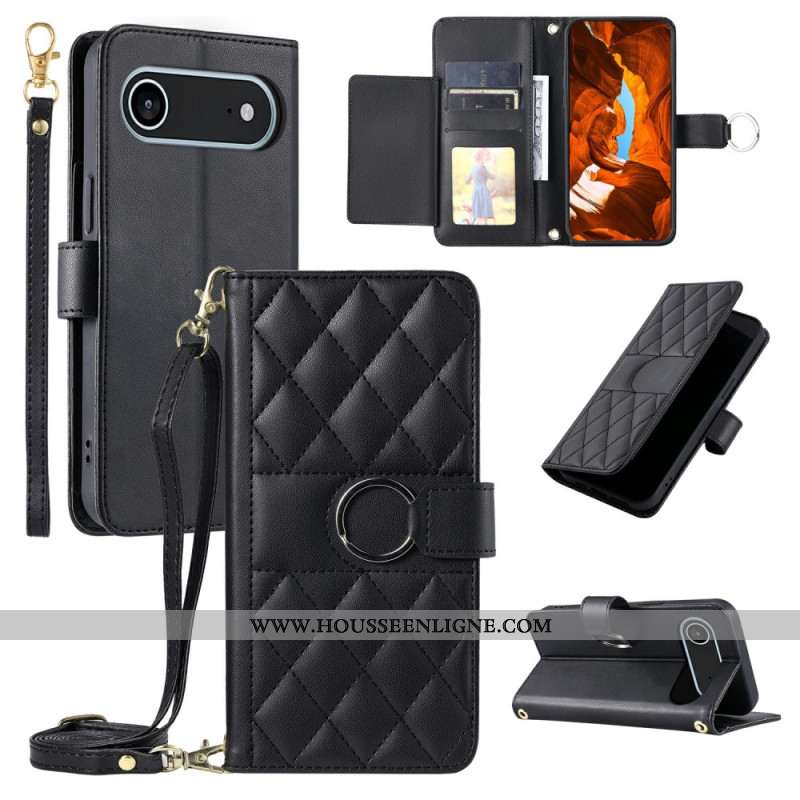 Housse iPhone Air Portefeuille Matelassé avec Lanière et Bandoulière