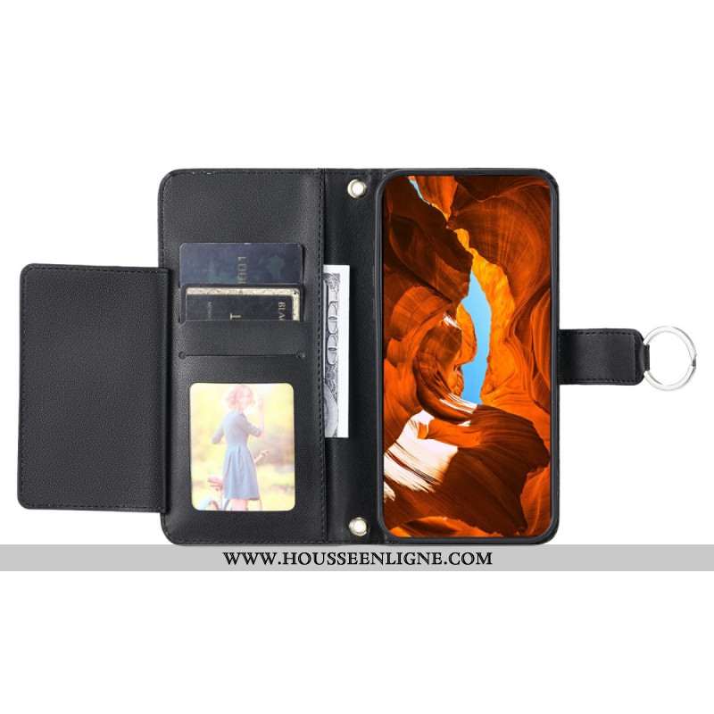 Housse iPhone Air Portefeuille Matelassé avec Lanière et Bandoulière