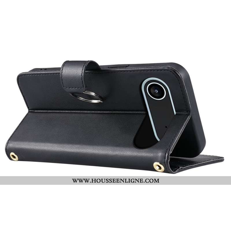 Housse iPhone Air Portefeuille Matelassé avec Lanière et Bandoulière