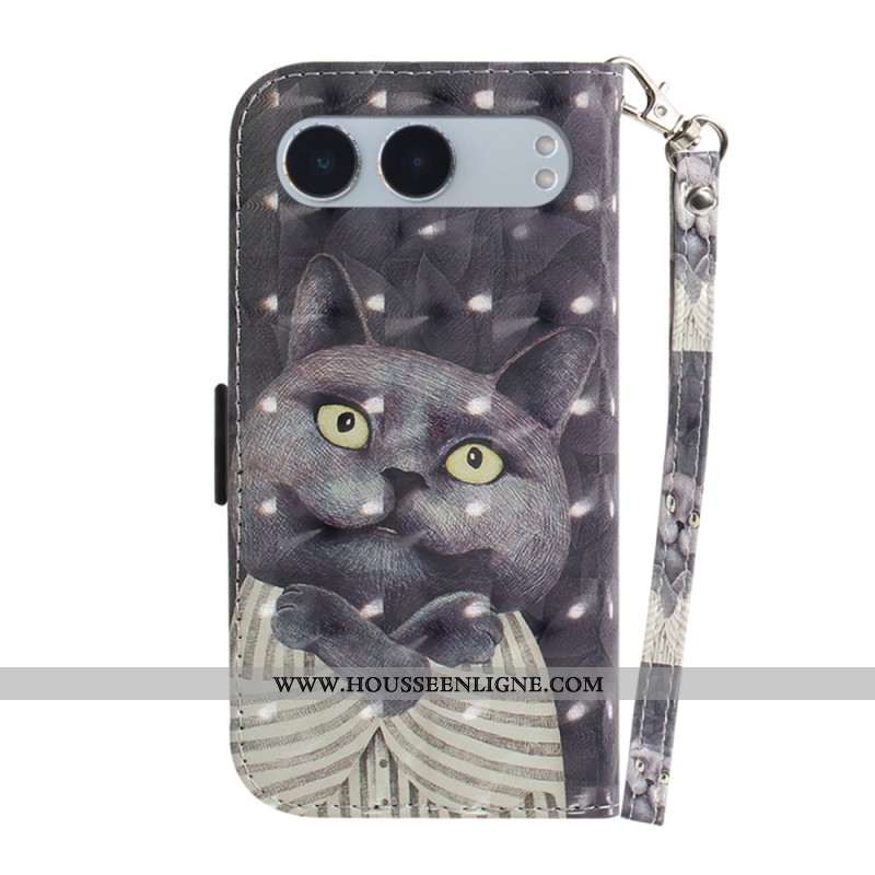 HousseOnePlus Nord 4 Chat Gris à Lanière