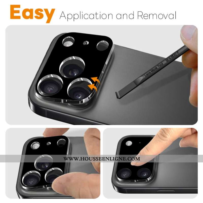 Lentille de Protection en Verre Trempé pour iPhone 17 Pro (version noire)