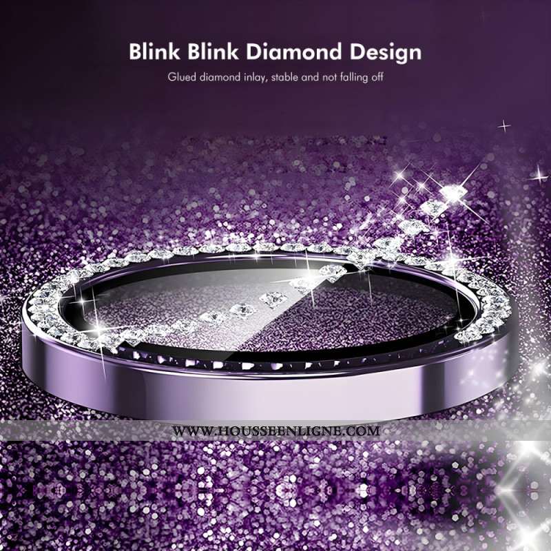 Lentilles de Protection Caméra pour Samsung Galaxy S25 Ultra 5G Anneaux Alliage et Strass