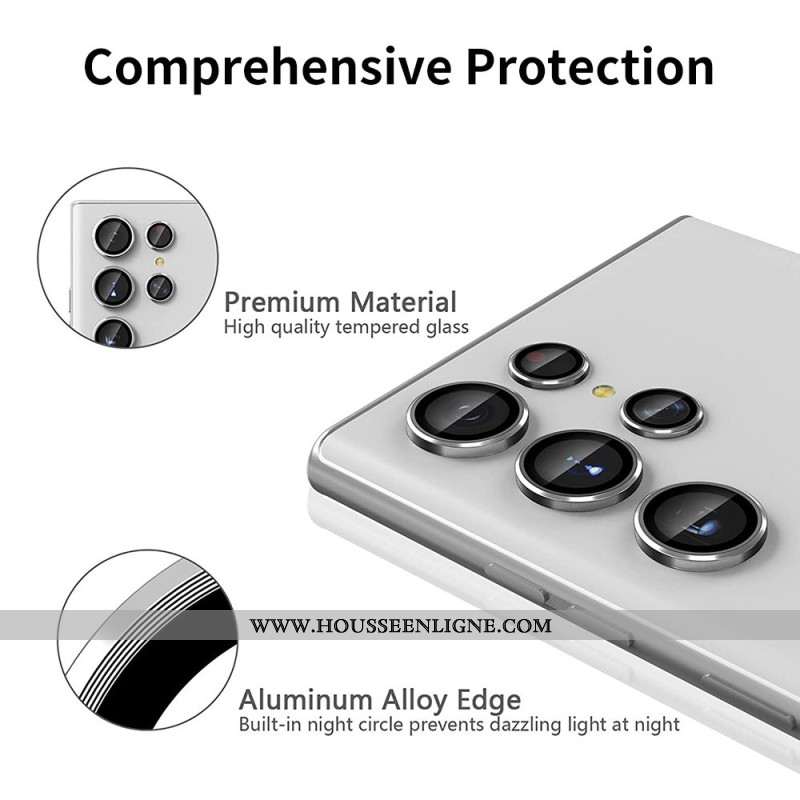 Lentilles de Protection pour Objectifs Samsung Galaxy S25 Ultra 5G Anneaux Alliage d'Alluminium