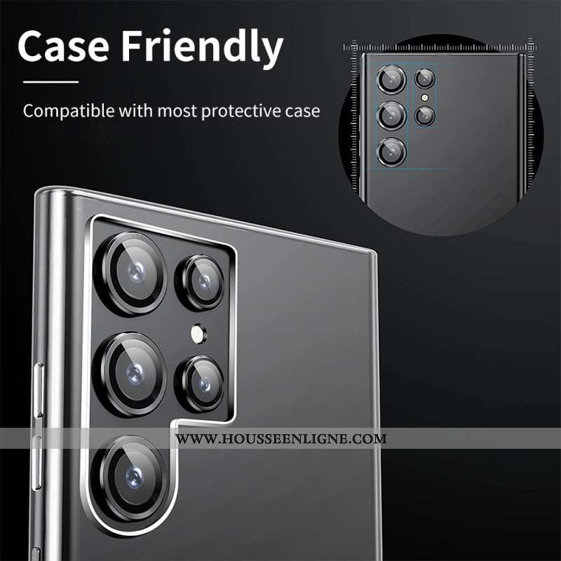 Lentilles de Protection pour Objectifs Samsung Galaxy S25 Ultra 5G Anneaux Alliage d'Alluminium