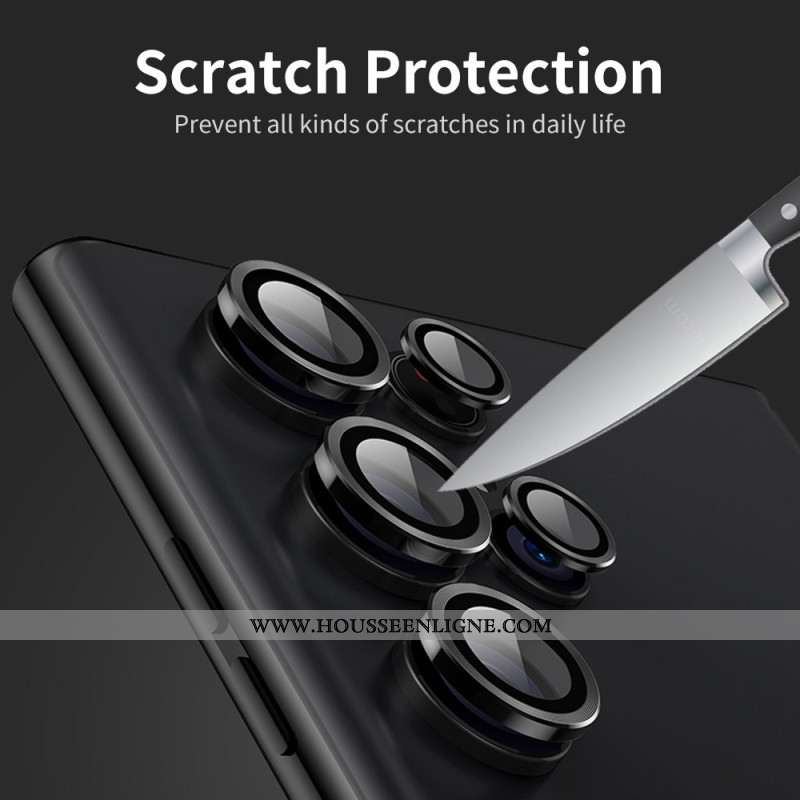 Lentilles de Protection pour Objectifs Samsung Galaxy S25 Ultra 5G Anneaux Alliage d'Alluminium