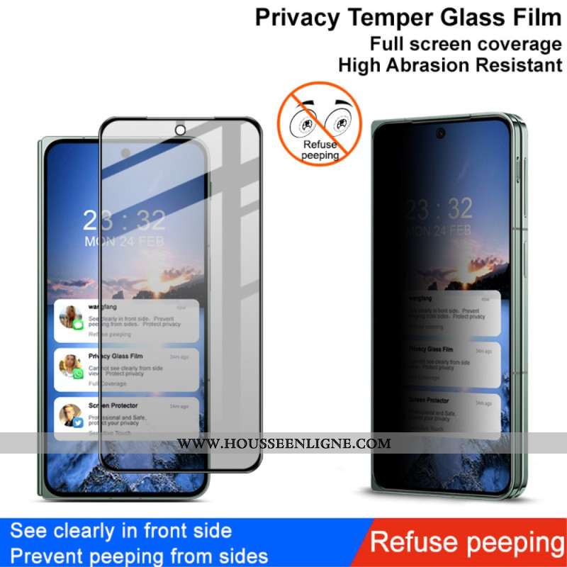 Protection en Verre Trempé Anti-Espion pour Écran Avant Oppo Find N3 / OnePlus Open IMAK
