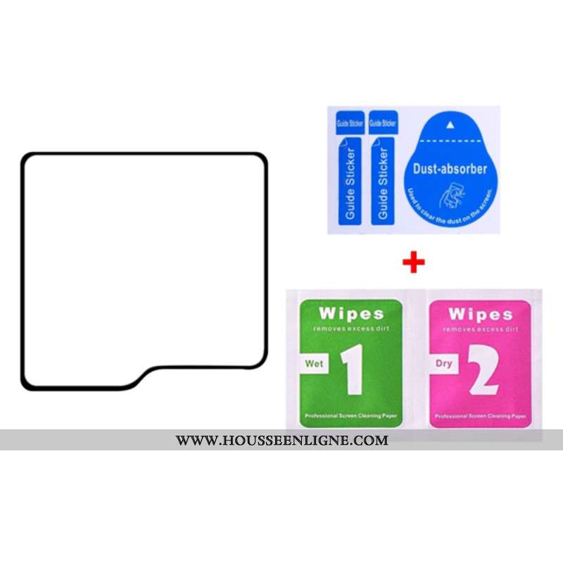 Protection en Verre Trempé pour Écran Samsung Galaxy Z Flip 7 FE / Z Flip 6 Contours Noirs