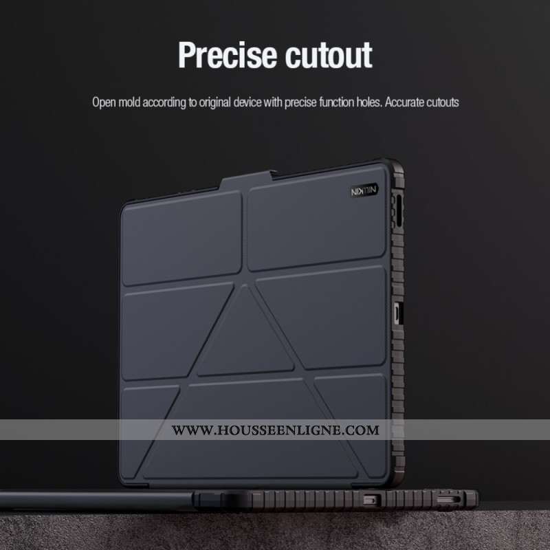 Smart Case Samsung Galaxy Tab S10 FE Plus Bumper avec Support Origami et Couvercle Coulissant NILLKI