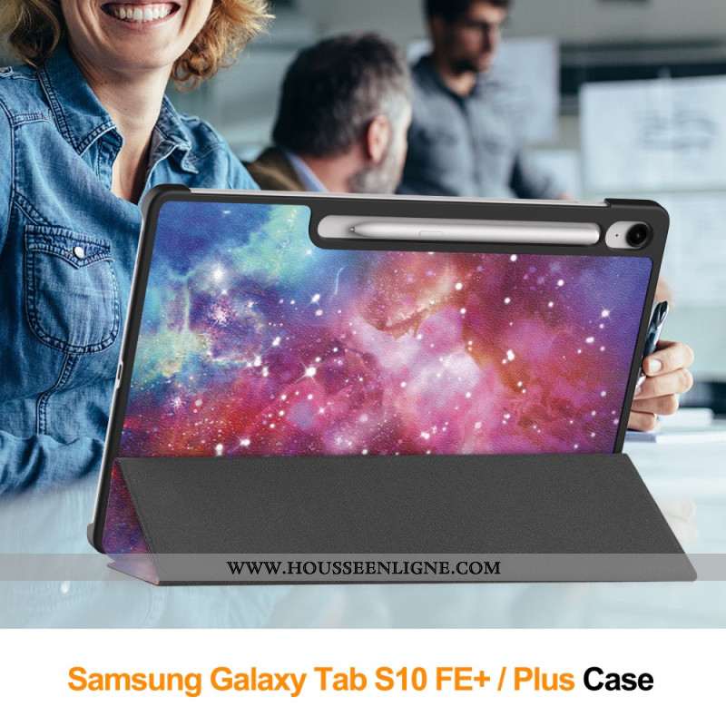 Smart Case Samsung Galaxy Tab S10 FE Plus Motif Galaxie