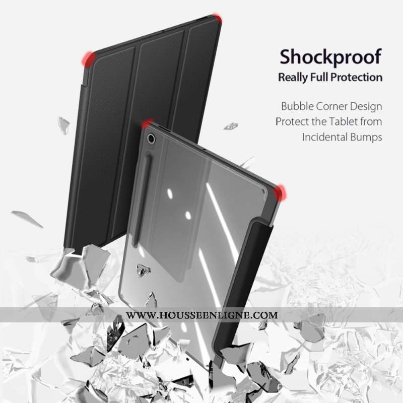 Smart Case Samsung Galaxy Tab S10 FE Plus Trois Volets Dos Transparent