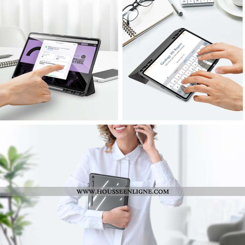 Smart Case Samsung Galaxy Tab S10 FE Plus Trois Volets Dos Transparent