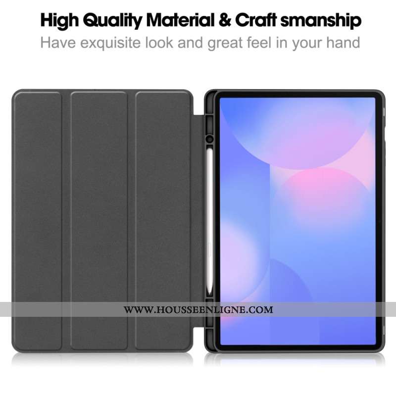 Smart Case Samsung Galaxy Tab S10 FE Plus Trois Volets Porte-Stylet