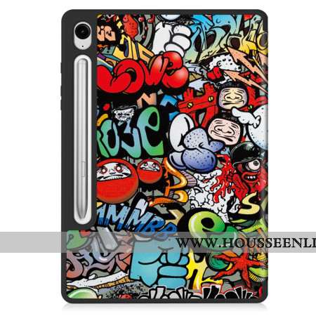 Smart Case Samsung Galaxy Tab S10 Lite Porte-Stylet Graffiti