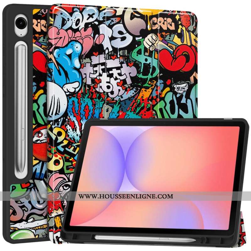 Smart Case Samsung Galaxy Tab S10 Lite Porte-Stylet Graffiti