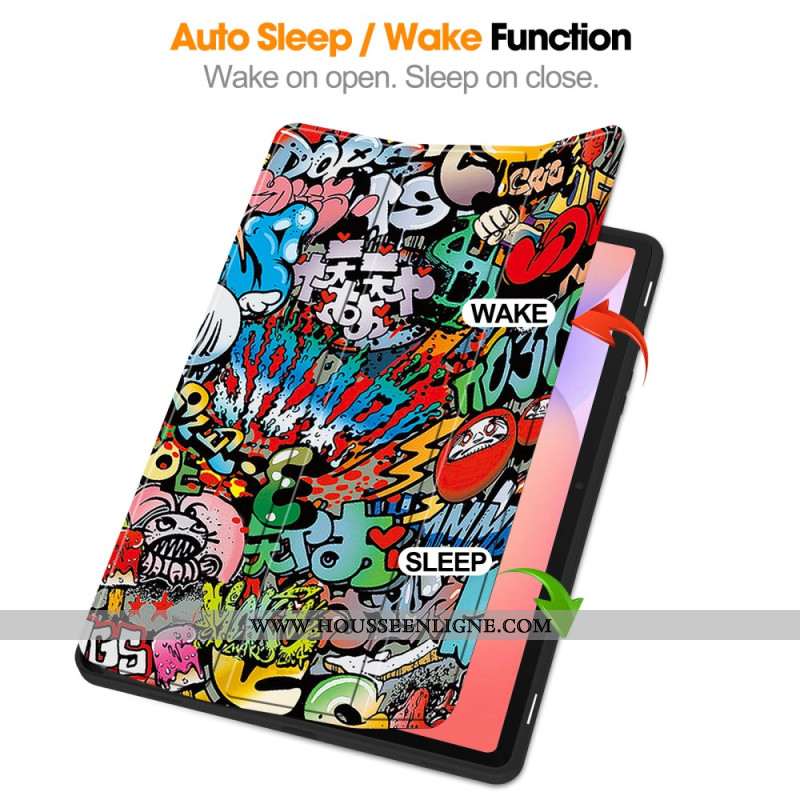Smart Case Samsung Galaxy Tab S10 Lite Porte-Stylet Graffiti