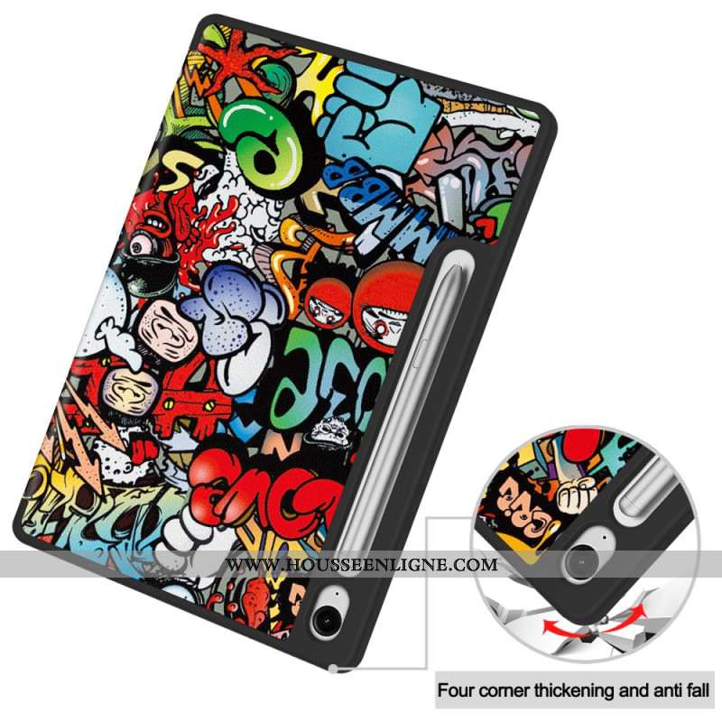 Smart Case Samsung Galaxy Tab S10 Lite Porte-Stylet Graffiti