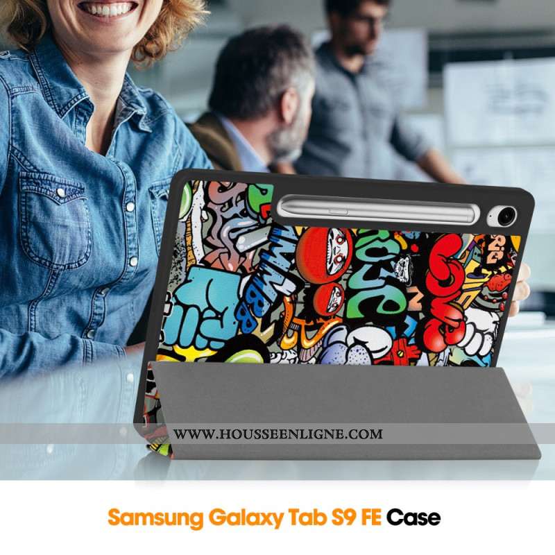 Smart Case Samsung Galaxy Tab S10 Lite Porte-Stylet Graffiti