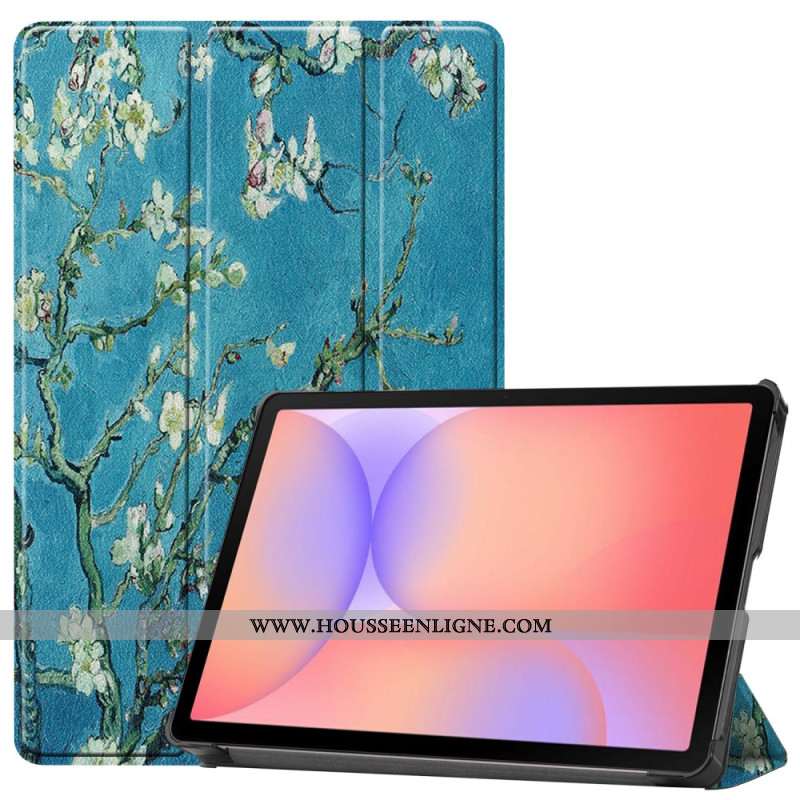 Smart Case Samsung Galaxy Tab S10 Lite Renforcée Porte-Stylet Branches Fleuries