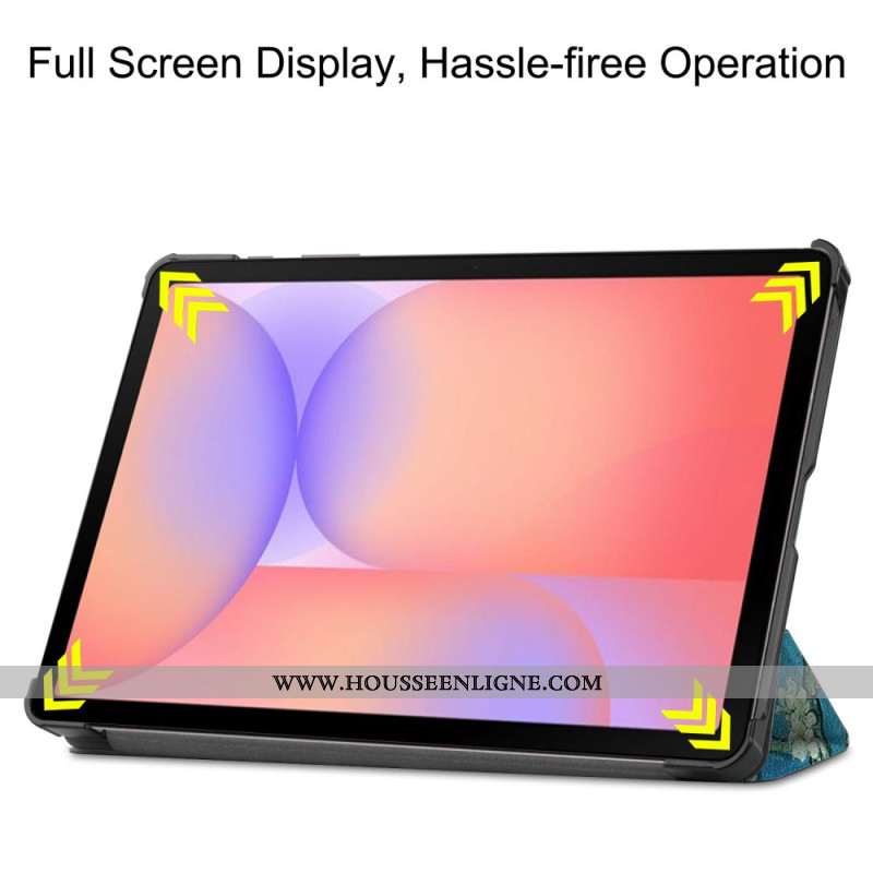 Smart Case Samsung Galaxy Tab S10 Lite Renforcée Porte-Stylet Branches Fleuries