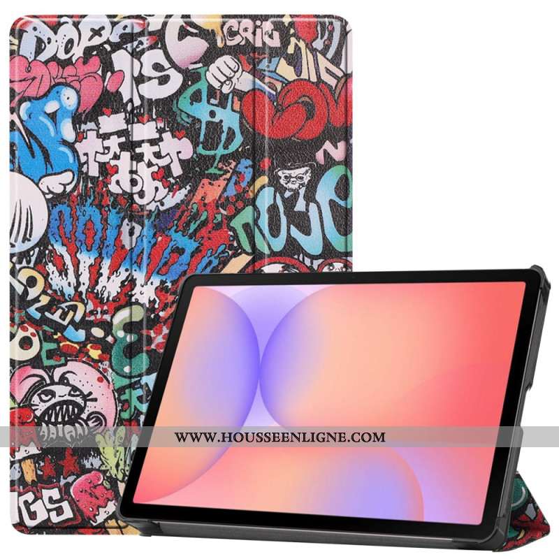 Smart Case Samsung Galaxy Tab S10 Lite Renforcée Porte-Stylet Graffiti