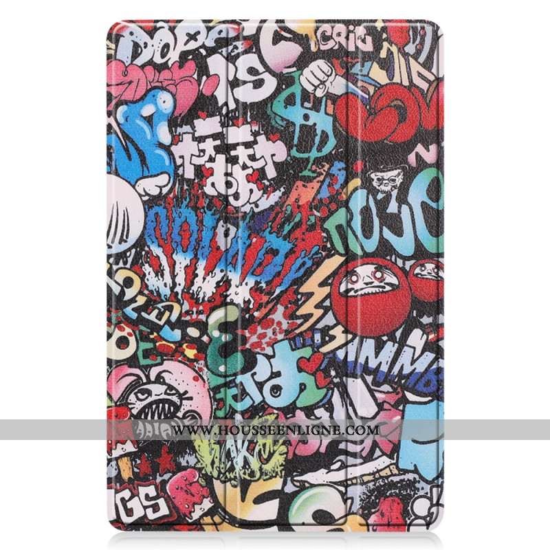 Smart Case Samsung Galaxy Tab S10 Lite Renforcée Porte-Stylet Graffiti