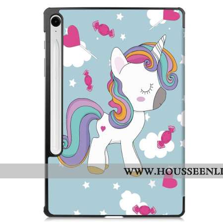 Smart Case Samsung Galaxy Tab S10 Lite Renforcée Porte-Stylet Licorne